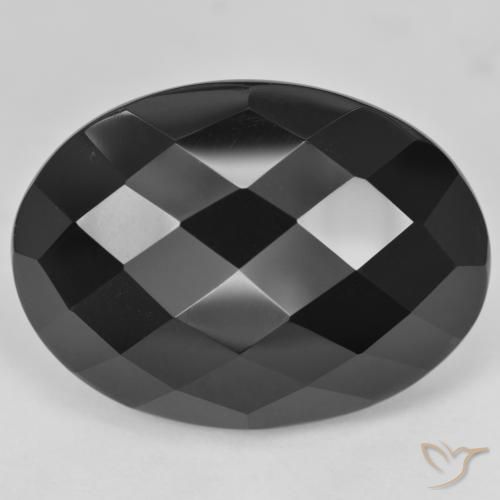 9,17 ctw natürlicher Schwarz Onyx, Oval, Lichtundurchlässig