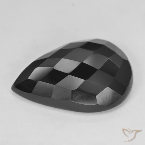 9,17 ctw natürlicher Schwarz Onyx, Birnenform, Lichtundurchlässig