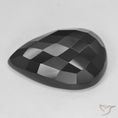 9,17 ctw natürlicher Schwarz Onyx, Birnenform, Lichtundurchlässig