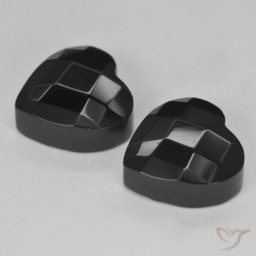 8.31ctw Natürlicher Schwarz Onyx, Herz, Lichtundurchlässig