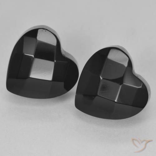 8.31 ct natürliche Schwarz Onyx-Edelsteine, Herz, Lichtundurchlässig