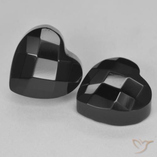 8.31 ct natürliche Schwarz Onyx-Edelsteine, Herz, Lichtundurchlässig
