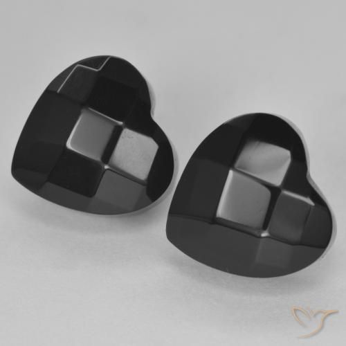 8.31 ct natürliche Schwarz Onyx-Edelsteine, Herz, Lichtundurchlässig