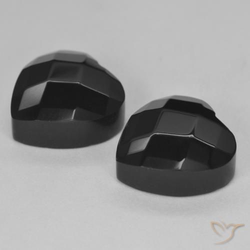 8.31 ct natürliche Schwarz Onyx-Edelsteine, Herz, Lichtundurchlässig