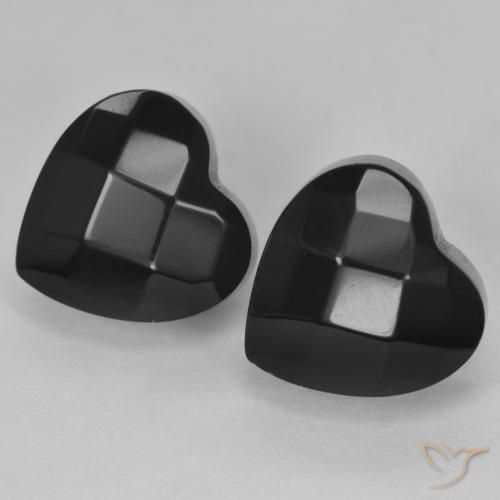8.61 ct natürliche Schwarz Onyx-Edelsteine, Herz, Lichtundurchlässig