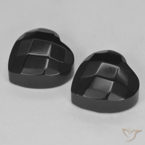 8.61 ct natürliche Schwarz Onyx-Edelsteine, Herz, Lichtundurchlässig