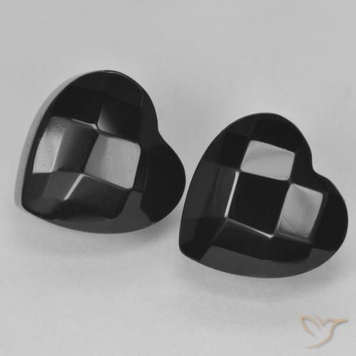 8.56 ct natürliche Schwarz Onyx-Edelsteine, Herz, Lichtundurchlässig