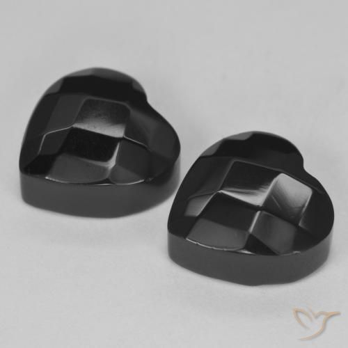 8.56 ct natürliche Schwarz Onyx-Edelsteine, Herz, Lichtundurchlässig