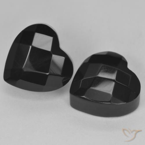 8.57ctw Natürlicher Schwarz Onyx, Herz, Lichtundurchlässig