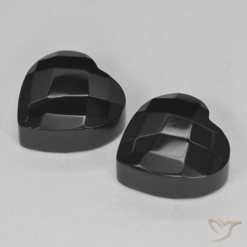 8.57 ct natürliche Schwarz Onyx-Edelsteine, Herz, Lichtundurchlässig