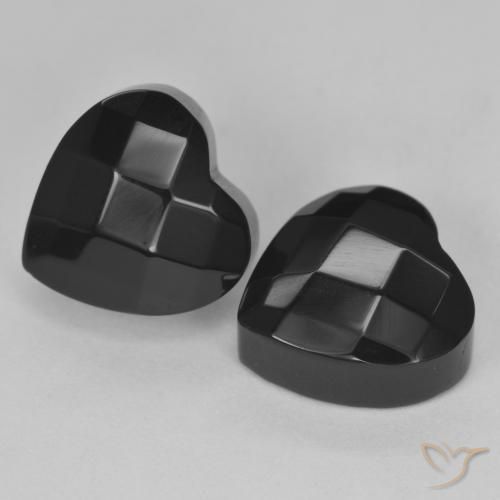 8.51ctw Natürlicher Schwarz Onyx, Herz, Lichtundurchlässig