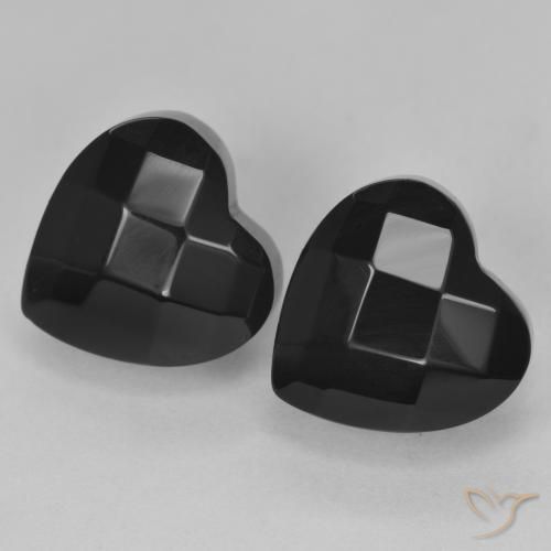 8.51 ct natürliche Schwarz Onyx-Edelsteine, Herz, Lichtundurchlässig