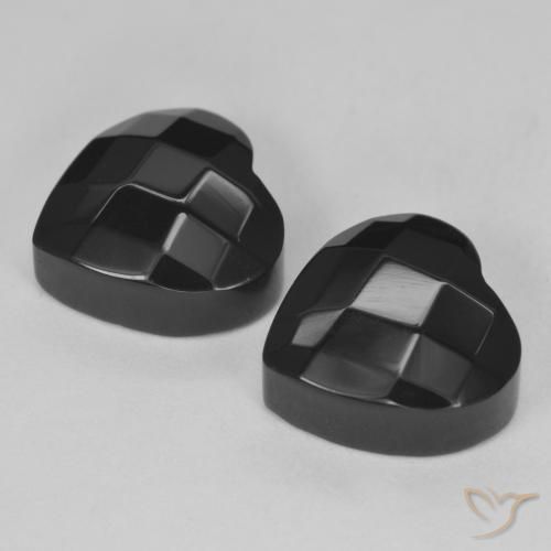 8.51 ct natürliche Schwarz Onyx-Edelsteine, Herz, Lichtundurchlässig