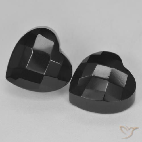 8.77 ct natürliche Schwarz Onyx-Edelsteine, Herz, Lichtundurchlässig
