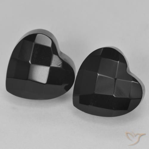 8.38 ct natürliche Schwarz Onyx-Edelsteine, Herz, Lichtundurchlässig
