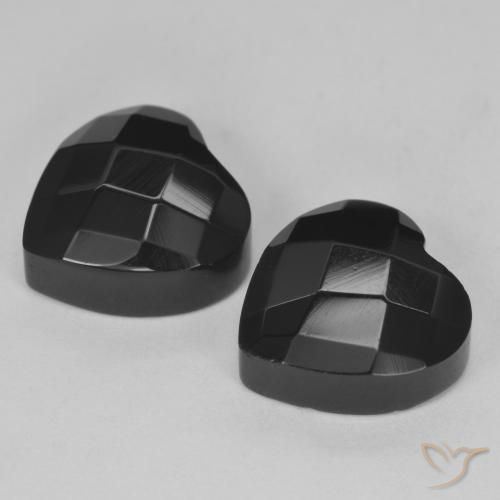 8.38 ct natürliche Schwarz Onyx-Edelsteine, Herz, Lichtundurchlässig