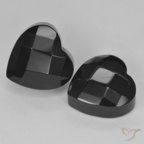 8.50ctw Natürlicher Schwarz Onyx, Herz, Lichtundurchlässig