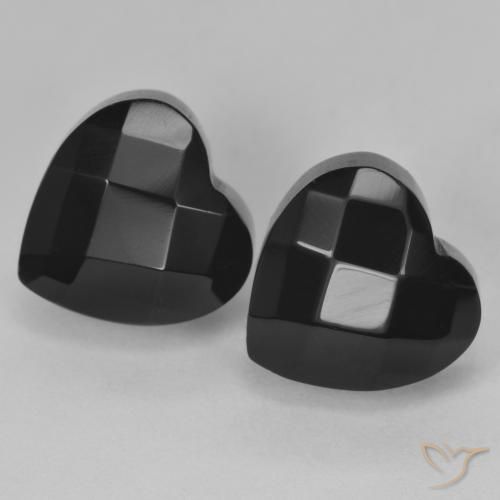 8.50 ct natürliche Schwarz Onyx-Edelsteine, Herz, Lichtundurchlässig