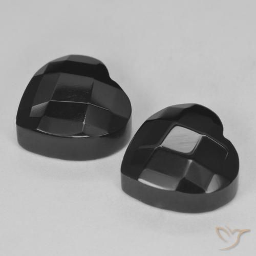 8.50 ct natürliche Schwarz Onyx-Edelsteine, Herz, Lichtundurchlässig