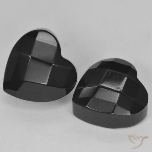 8.71ctw Natürlicher Schwarz Onyx, Herz, Lichtundurchlässig