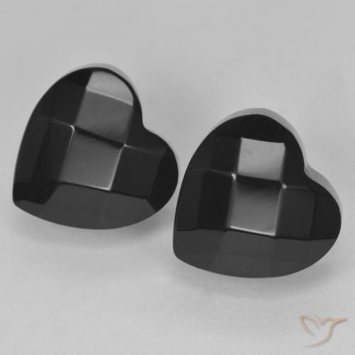 8.71 ct natürliche Schwarz Onyx-Edelsteine, Herz, Lichtundurchlässig