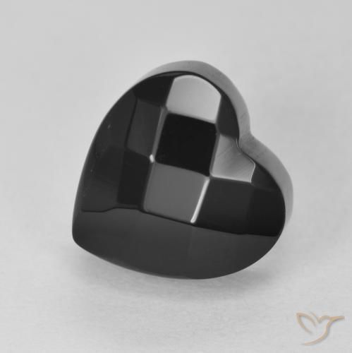 4.46ct Natürlicher Schwarz Onyx, Herz, Lichtundurchlässig