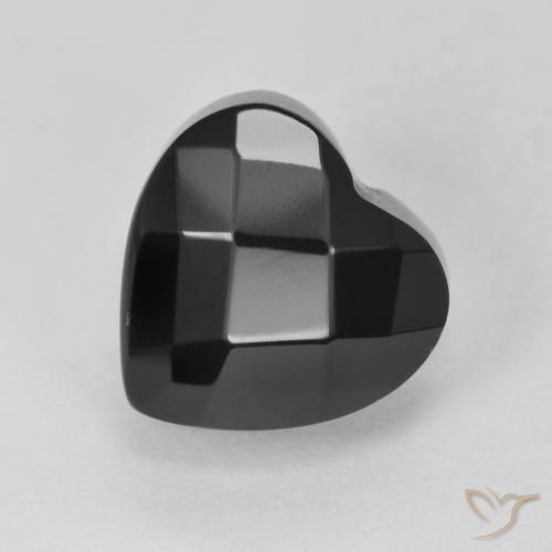 4.22ct Natürlicher Schwarz Onyx, Herz, Lichtundurchlässig