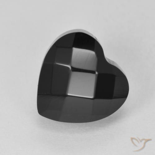 4.20ct Natürlicher Schwarz Onyx, Herz, Lichtundurchlässig