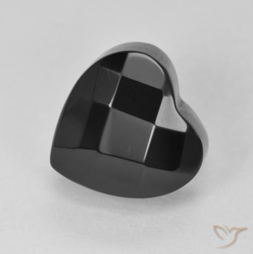 4.33ct Natürlicher Schwarz Onyx, Herz, Lichtundurchlässig