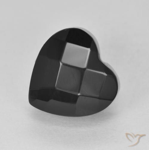4.31ct Natürlicher Schwarz Onyx, Herz, Lichtundurchlässig