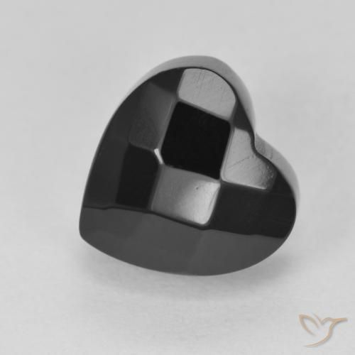 4.36ct Natürlicher Schwarz Onyx, Herz, Lichtundurchlässig