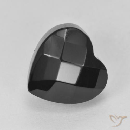 4.36ct Natürlicher Schwarz Onyx, Herz, Lichtundurchlässig