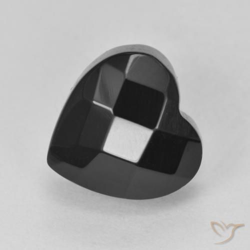 9,17 ctw natürlicher Schwarz Onyx, Herz, Lichtundurchlässig