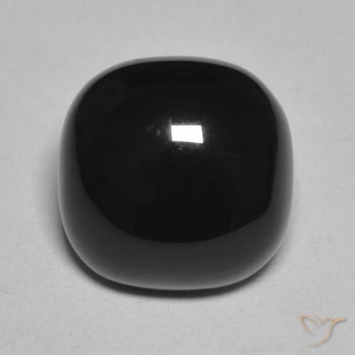 4.94ct Natürlicher Schwarz Onyx, Kissen, Lichtundurchlässig