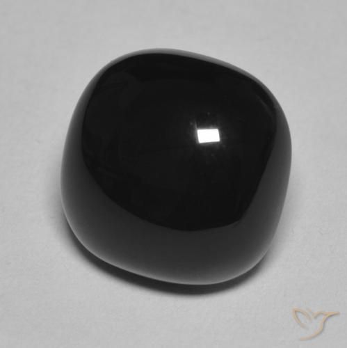 9,17 ctw natürlicher Schwarz Onyx, Kissen, Lichtundurchlässig