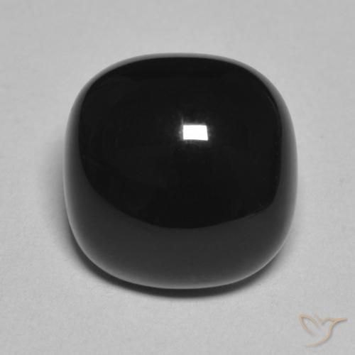 4.74ct Natürlicher Schwarz Onyx, Kissen, Lichtundurchlässig