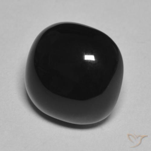 9,17 ctw natürlicher Schwarz Onyx, Kissen, Lichtundurchlässig