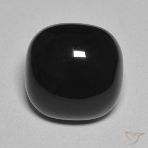 4.88ct Natürlicher Schwarz Onyx, Kissen, Lichtundurchlässig