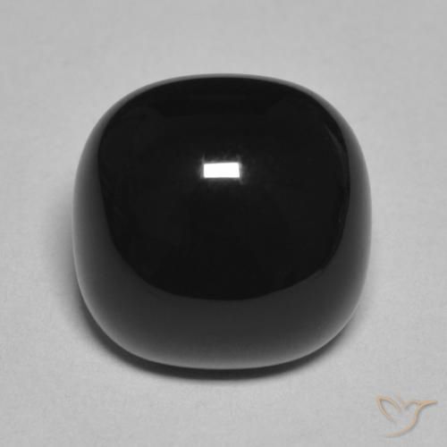 4.70ct Natürlicher Schwarz Onyx, Kissen, Lichtundurchlässig