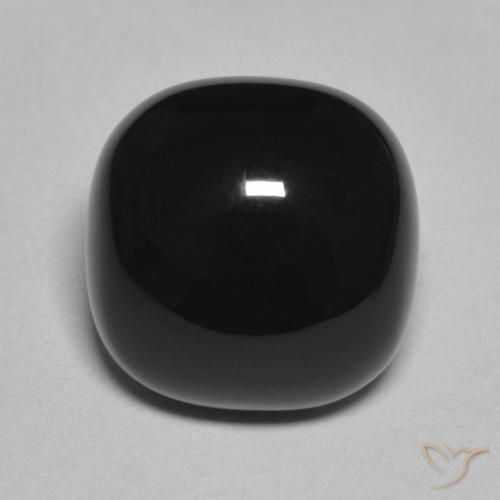4.89ct Natürlicher Schwarz Onyx, Kissen, Lichtundurchlässig