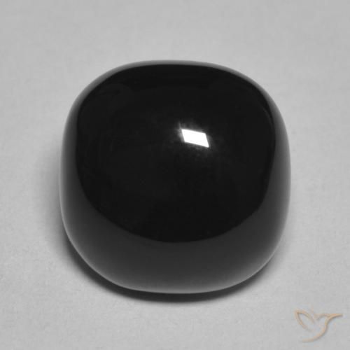 4.85ct Natürlicher Schwarz Onyx, Kissen, Lichtundurchlässig