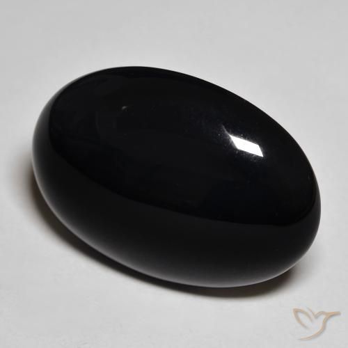 9,17 ctw natürlicher Schwarz Onyx, Oval, Lichtundurchlässig