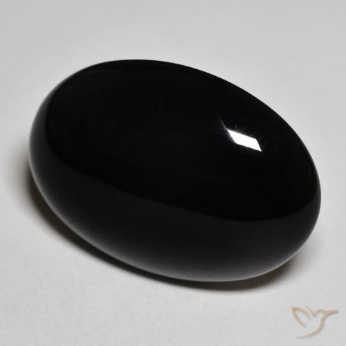9,17 ctw natürlicher Schwarz Onyx, Oval, Lichtundurchlässig