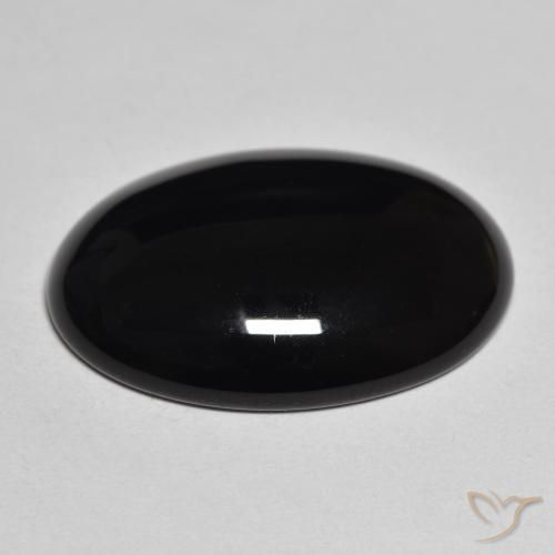 9,17 ctw natürlicher Schwarz Onyx, Oval, Lichtundurchlässig