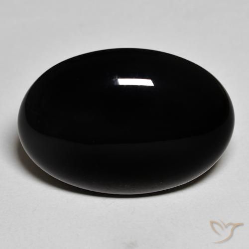 19.15ct Natürlicher Schwarz Onyx, Oval, Lichtundurchlässig