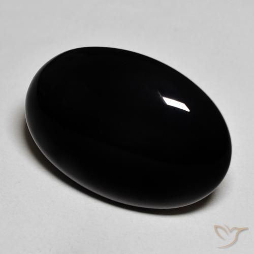9,17 ctw natürlicher Schwarz Onyx, Oval, Lichtundurchlässig