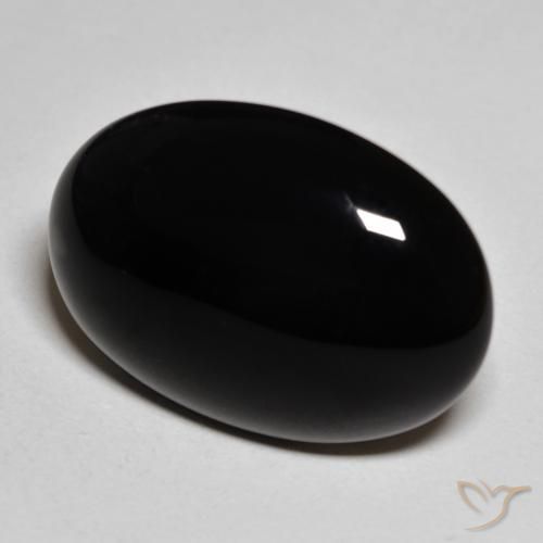 9,17 ctw natürlicher Schwarz Onyx, Oval, Lichtundurchlässig