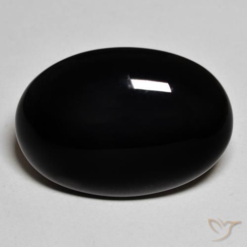 19.29ct Natürlicher Schwarz Onyx, Oval, Lichtundurchlässig
