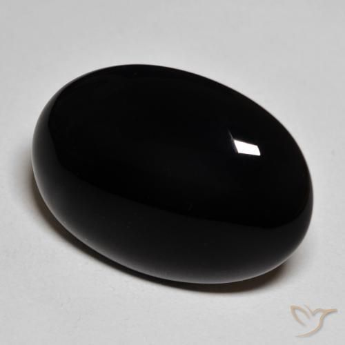 9,17 ctw natürlicher Schwarz Onyx, Oval, Lichtundurchlässig