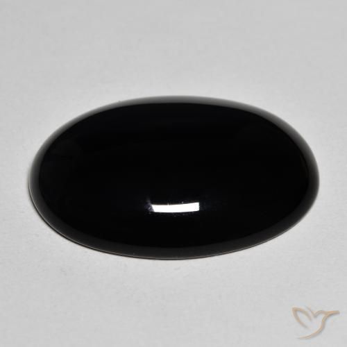 9,17 ctw natürlicher Schwarz Onyx, Oval, Lichtundurchlässig